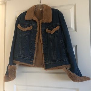 Fur-lined Denim Jacket...